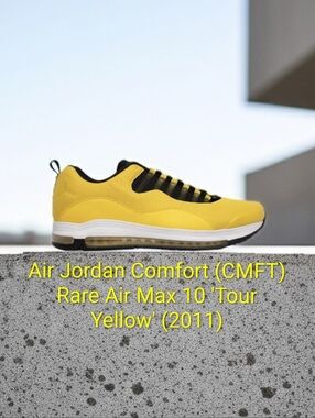 Air Jordan Comfort (CMFT) Rare Air Max 10 (2011) 'Yellow' Men 9.5 W 11 EUC W/BOX